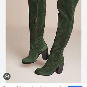 Kelsi Dagger Green Over the Knee Boots